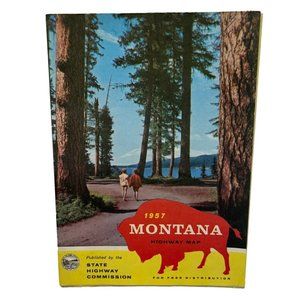 Vintage 1957 Montana State Highway Commission Map Jumbo
